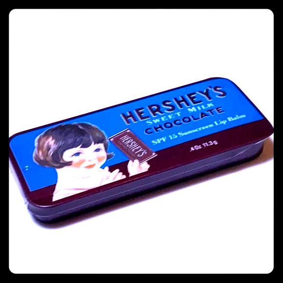 Hersheys LIP BALM Milk Chocolate SPF 15 Sunscreen Lip Gloss Tin Compact .4oz NEW - Picture 1 of 3